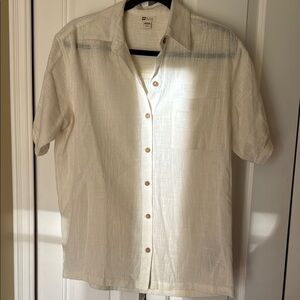 Billabong Cream Button Down Shirt Casual Top Medium